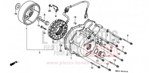 LEFT CRANKCASE COVER/ GENERATOR XL600VM de 1991
